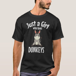 Camiseta Apenas Uma Menina Que Ama Donkeys Mule Farmer Hear