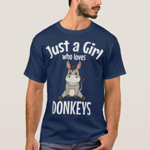 Camiseta Apenas Uma Menina Que Ama Donkeys Mule Farmer Hear