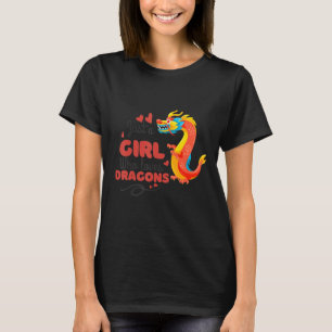 Camiseta Apenas Uma Menina Que Ama Dragões Vermelhos Cai No