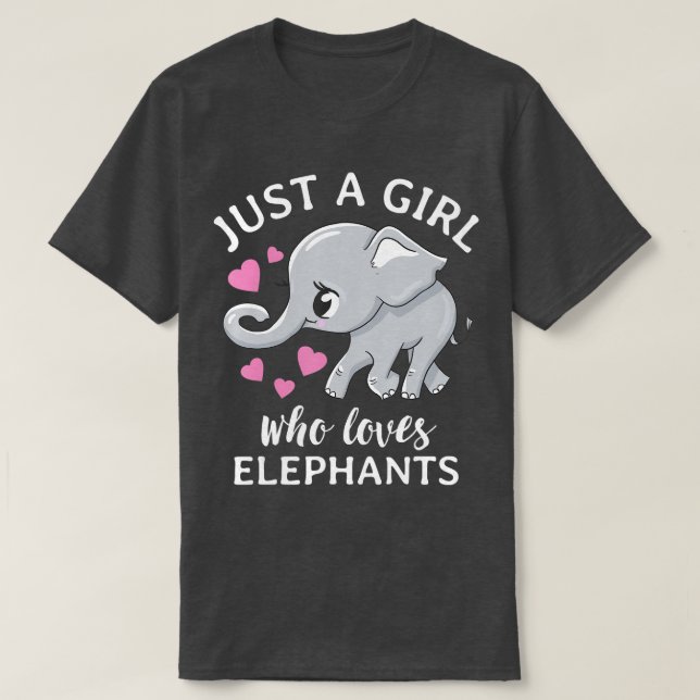Camiseta Apenas Uma Menina Que Ama Elefantes (Frente do Design)