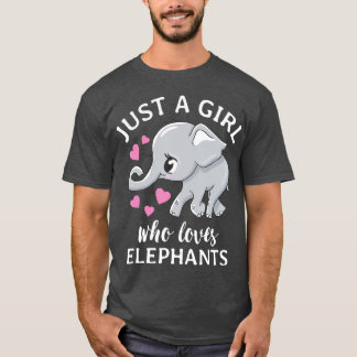 Camiseta Apenas Uma Menina Que Ama Elefantes