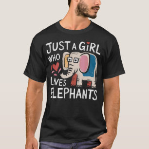 Camiseta Apenas Uma Menina Que Ama Elefantes Crianças Menin