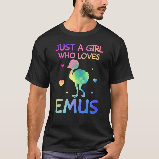 Camiseta Apenas Uma Menina Que Ama Emus Engraçado Emu Bird  (Frente)