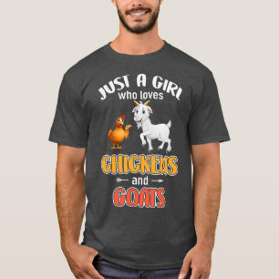 Camiseta Apenas Uma Menina Que Ama Galinha E Caprinos