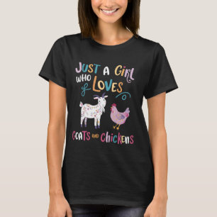 Camiseta Apenas Uma Menina Que Ama Galinhas E Animais De Fa