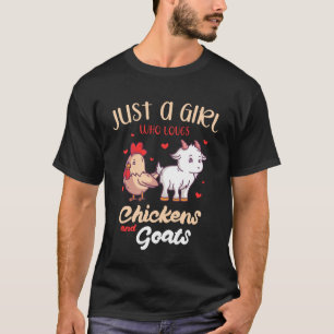 Camiseta Apenas Uma Menina Que Ama Galinhas e Fazendeira de