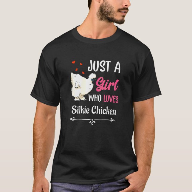 Camiseta Apenas Uma Menina Que Ama Galinhas Silkie (Frente)