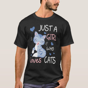 Camiseta Apenas Uma Menina Que Ama Gata Feliz Mãe Nana Irmã