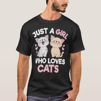 Camiseta Apenas Uma Menina Que Ama Gatos Amor De Gato Bonit