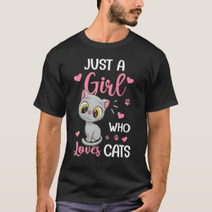Camiseta Apenas Uma Menina Que Ama Gatos - Bonita Gpresente