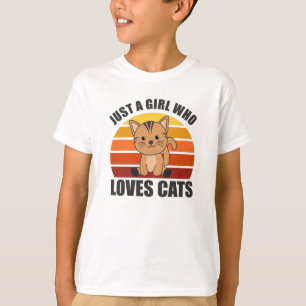 Camiseta Apenas Uma Menina Que Ama Gatos De Animais Bons