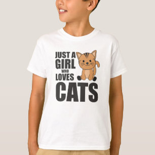 Camiseta Apenas Uma Menina Que Ama Gatos De Animais Bons