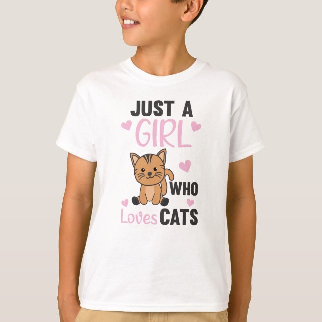 Camiseta Apenas Uma Menina Que Ama Gatos De Animais Bons (Frente)