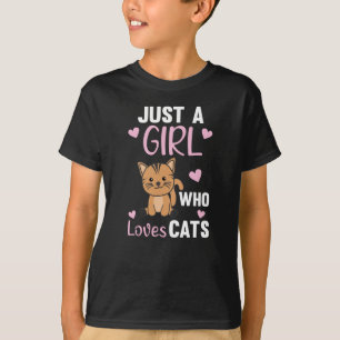 Camiseta Apenas Uma Menina Que Ama Gatos De Animais Bons