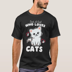 Camiseta Apenas Uma Menina Que Ama Gatos Gatos Gatos Crianç