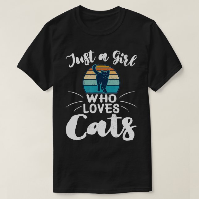 Camiseta Apenas Uma Menina Que Ama Gatos Gatos Gatos Gons D (Frente do Design)