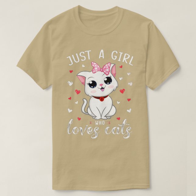 Camiseta Apenas Uma Menina Que Ama Gatos Gatos Gons Gi (Frente do Design)