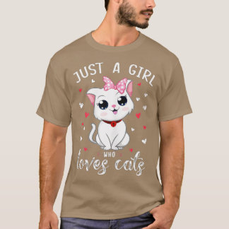 Camiseta Apenas Uma Menina Que Ama Gatos Gatos Gons Gi