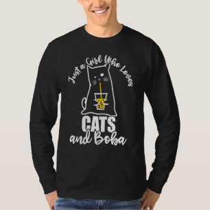 Camiseta Apenas Uma Menina Que Ama Gatos Gráficos E Boba Bu