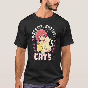 Camiseta Apenas Uma Menina Que Ama Gatos Para Mulheres Meni