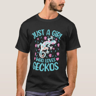 Camiseta Apenas Uma Menina Que Ama Geckos Floral Mulheres M