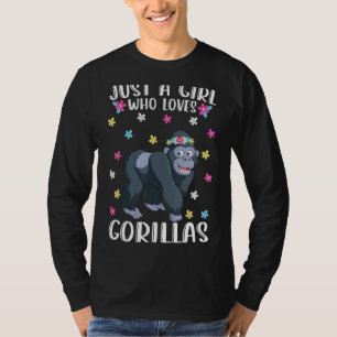 Camiseta Apenas Uma Menina Que Ama Gorilas Cute Gorilla