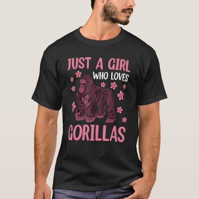 Camiseta Apenas Uma Menina Que Ama Gorillas Animal Women Go (Frente)