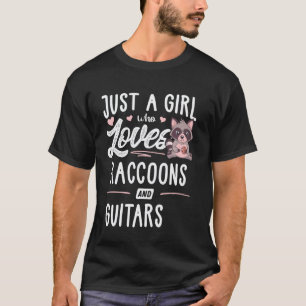 Camiseta Apenas Uma Menina Que Ama Guaxinins E Guitarras M