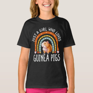 Camiseta Apenas Uma Menina Que Ama Guiné Pigs Arco-Íris