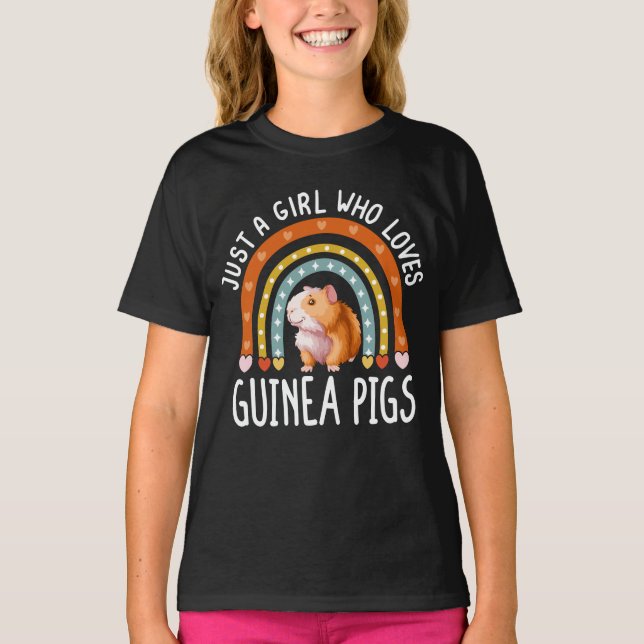 Camiseta Apenas Uma Menina Que Ama Guiné Pigs Arco-Íris (Frente)