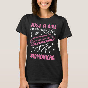 Camiseta Apenas Uma Menina Que Ama Harmonicas Harmonicas