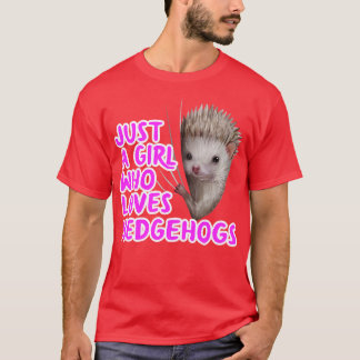 Camiseta Apenas Uma Menina Que Ama Hedgehogs