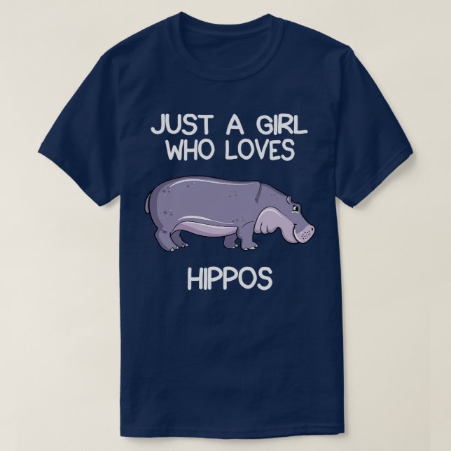 Camiseta Apenas Uma Menina Que Ama Hippos (Frente do Design)