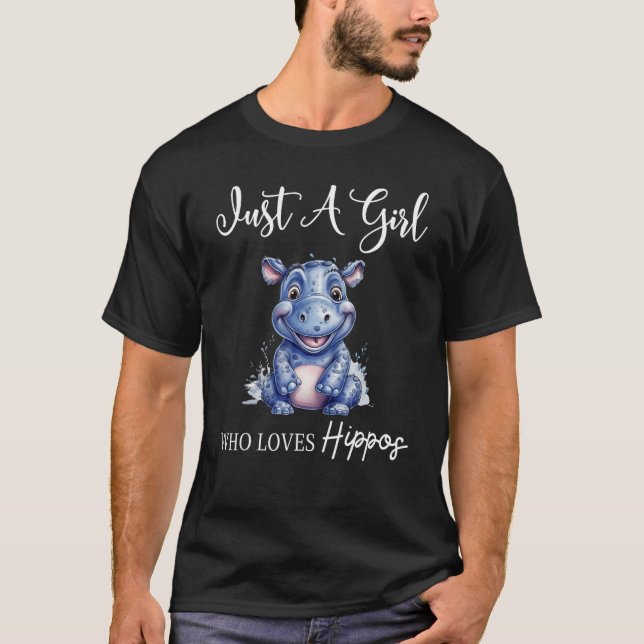 Camiseta Apenas Uma Menina Que Ama Hippos 9 (Frente)