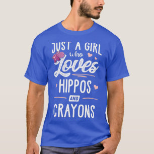 Camiseta Apenas Uma Menina Que Ama Hippos E Gift-Pinos