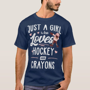 Camiseta Apenas Uma Menina Que Ama Hóquei E Gift De Crayon