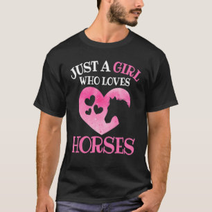 Camiseta Apenas Uma Menina Que Ama Jesus Cavalos Montando C