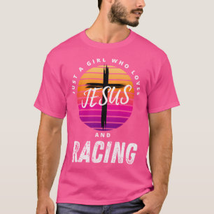 Camiseta Apenas Uma Menina Que Ama Jesus E Atravessa O Chri