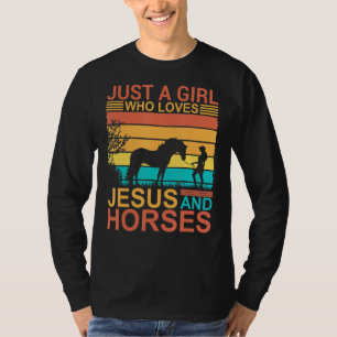 Camiseta Apenas Uma Menina Que Ama Jesus E Cavalos