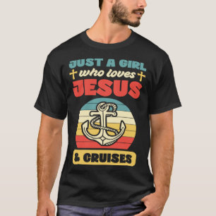 Camiseta Apenas Uma Menina Que Ama Jesus E Cruza Cristão