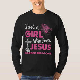 Camiseta Apenas Uma Menina Que Ama Jesus E Dragões Cardeado