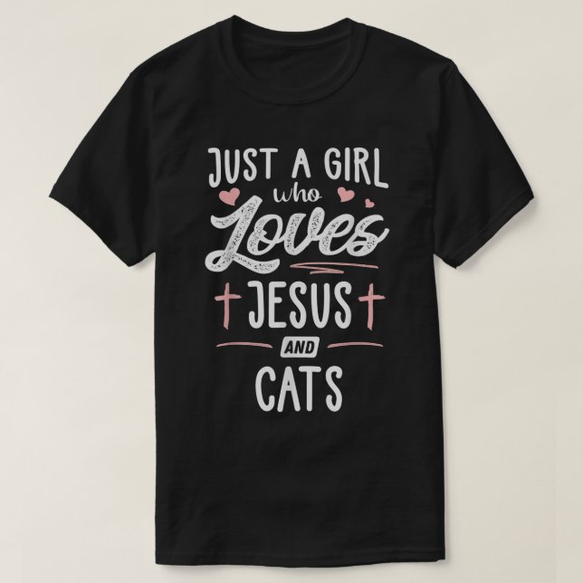 Camiseta Apenas Uma Menina Que Ama Jesus E Gata Mulheres (Frente do Design)