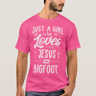 Camiseta Apenas Uma Menina Que Ama Jesus E Pé Grande