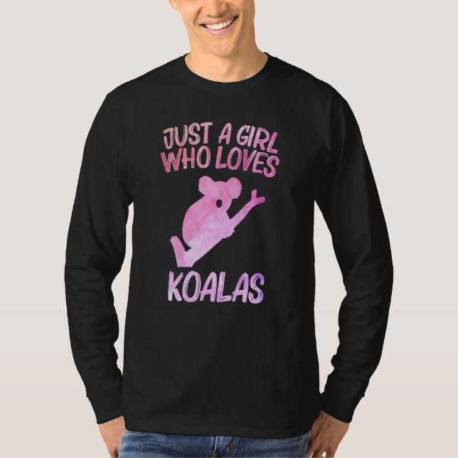 Camiseta Apenas Uma Menina Que Ama Koalas Para Mulheres Que (Frente)