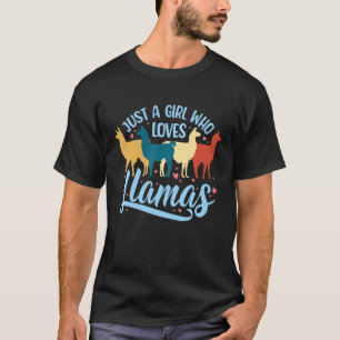 Camiseta Apenas Uma Menina Que Ama Lhamas Bela Animal Para