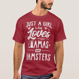 Camiseta Apenas Uma Menina Que Ama Lhamas E Hamsters Llama