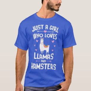 Camiseta Apenas Uma Menina Que Ama Lhamas E Hamsters Presen