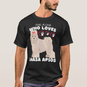 Camiseta Apenas Uma Menina Que Ama Lhasa Apsos Fofo Lhasa A