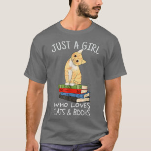 Camiseta Apenas Uma Menina Que Ama Livros E Gata Leitura En