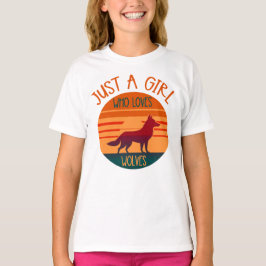 Camiseta Apenas Uma Menina Que Ama Lobos
